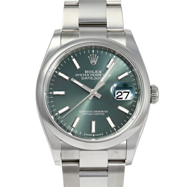 デイトジャスト 腕時計（メンズ） ロレックス ROLEX デイトジャスト 36 126200 ミントグリーン文字盤 新品 腕時計 メンズ
