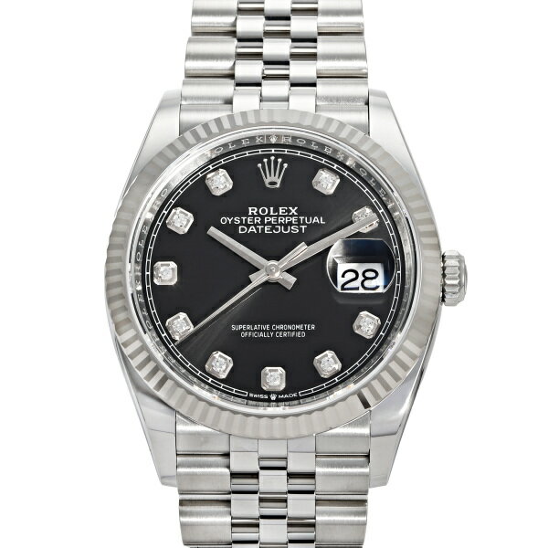 デイトジャスト 腕時計（メンズ） ロレックス ROLEX デイトジャスト 36 126234G ブライトブラック文字盤 新品 腕時計 メンズ