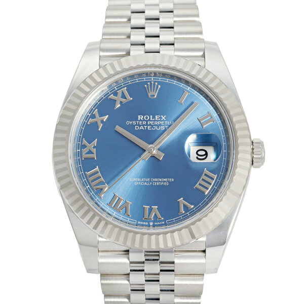 デイトジャスト 腕時計（メンズ） ロレックス ROLEX デイトジャスト 41 126334 アズーロブルー/ローマ文字盤 新品 腕時計 メンズ
