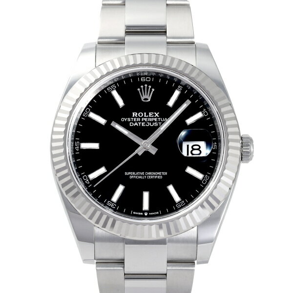 デイトジャスト 腕時計（メンズ） ロレックス ROLEX デイトジャスト 41 126334 ブライトブラック/バー文字盤 新品 腕時計 メンズ
