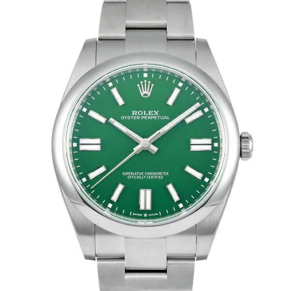 オイスター 腕時計（メンズ） ロレックス ROLEX オイスターパーペチュアル 41 124300 グリーン文字盤 新品 腕時計 メンズ