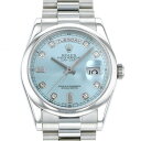 ロレックス ROLEX デイデイト 118206A アイスブルー文字盤 中古 腕時計 メンズ