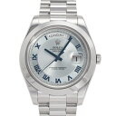 ロレックス ROLEX デイデイトII コンセントリック 218206 アイスブルー/ローマ文字盤 中古 腕時計 メンズ