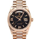 ロレックス ROLEX デイデイト 36 128235 ダークブラウン/ローマ(VI・IXダイヤ)文字盤 中古 腕時計 メンズ