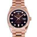 ロレックス ROLEX デイデイト 36 128235A ブラウンオンブレ文字盤 中古 腕時計 メンズ