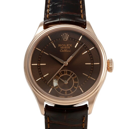 ロレックス ROLEX チェリーニ デュアルタイム 50525 チョコレート文字盤 中古 腕時計 メンズ ロレックス ROLEX チェリーニ デュアルタイム 50525 チョコレート文字盤 中古 腕時計 メンズ