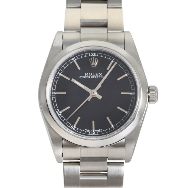 ロレックス ROLEX オイスターパーペチュアル 77080 ブラック文字盤 中古 腕時計 レディース