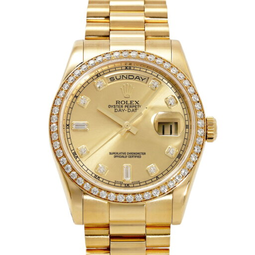 ロレックス ROLEX デイデイト 36 118348A シャンパン文字盤 中古 腕時計 メンズ ロレックス ROLEX デイデイト 36 118348A シャンパン文字盤 中古 腕時計 メンズ