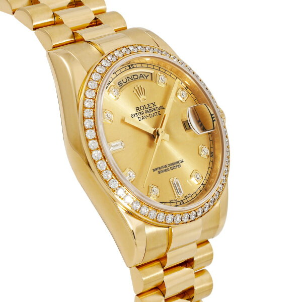 ロレックス ROLEX デイデイト 36 118348A シャンパン文字盤 中古 腕時計 メンズ