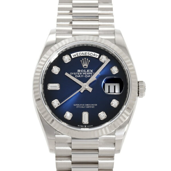 ロレックス ROLEX デイデイト 36 128239A ブルーオンブレ/8PD/2PB文字盤 中古 腕時計 メンズ