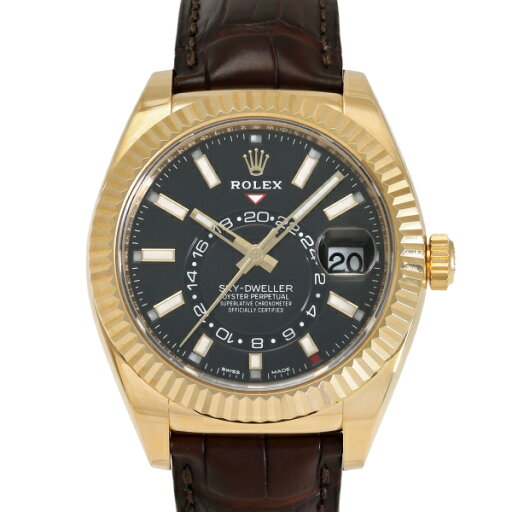 ロレックス ROLEX スカイドゥエラー 326138 ブラック/バー文字盤 中古 腕時計 メンズ ロレックス ROLEX スカイドゥエラー 326138 ブラック/バー文字盤 中古 腕時計 メンズ