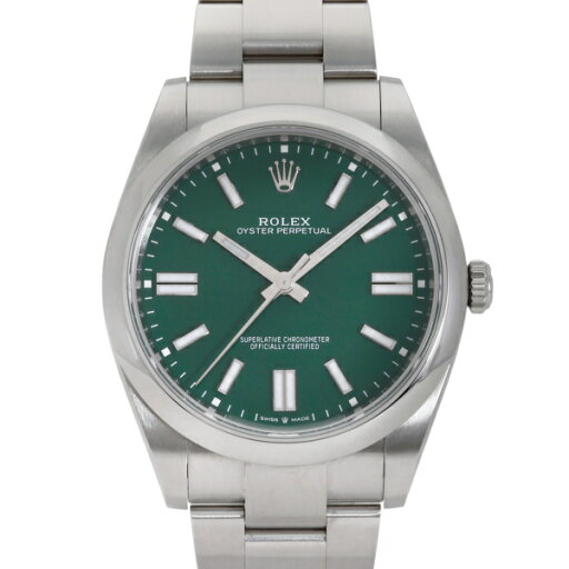 ロレックス ROLEX オイスターパーペチュアル 41 124300 グリーン文字盤 中古 腕時計 メンズ ロレックス ROLEX オイスターパーペチュアル 41 124300 グリーン文字盤 中古 腕時計 メンズ