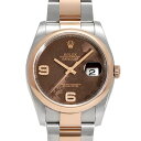 ロレックス ROLEX デイトジャスト 36 フラワーモチーフ 116201 チョコレート/6.9アラビアダイヤ文字盤 中古 腕時計 男女兼用