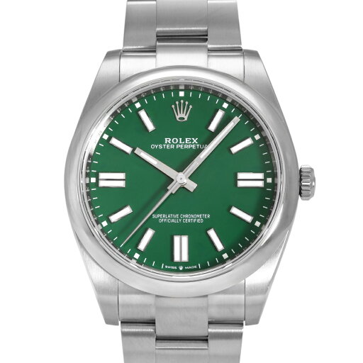 ロレックス ROLEX オイスターパーペチュアル 41 124300 グリーン文字盤 中古 腕時計 メンズ ロレックス ROLEX オイスターパーペチュアル 41 124300 グリーン文字盤 中古 腕時計 メンズ