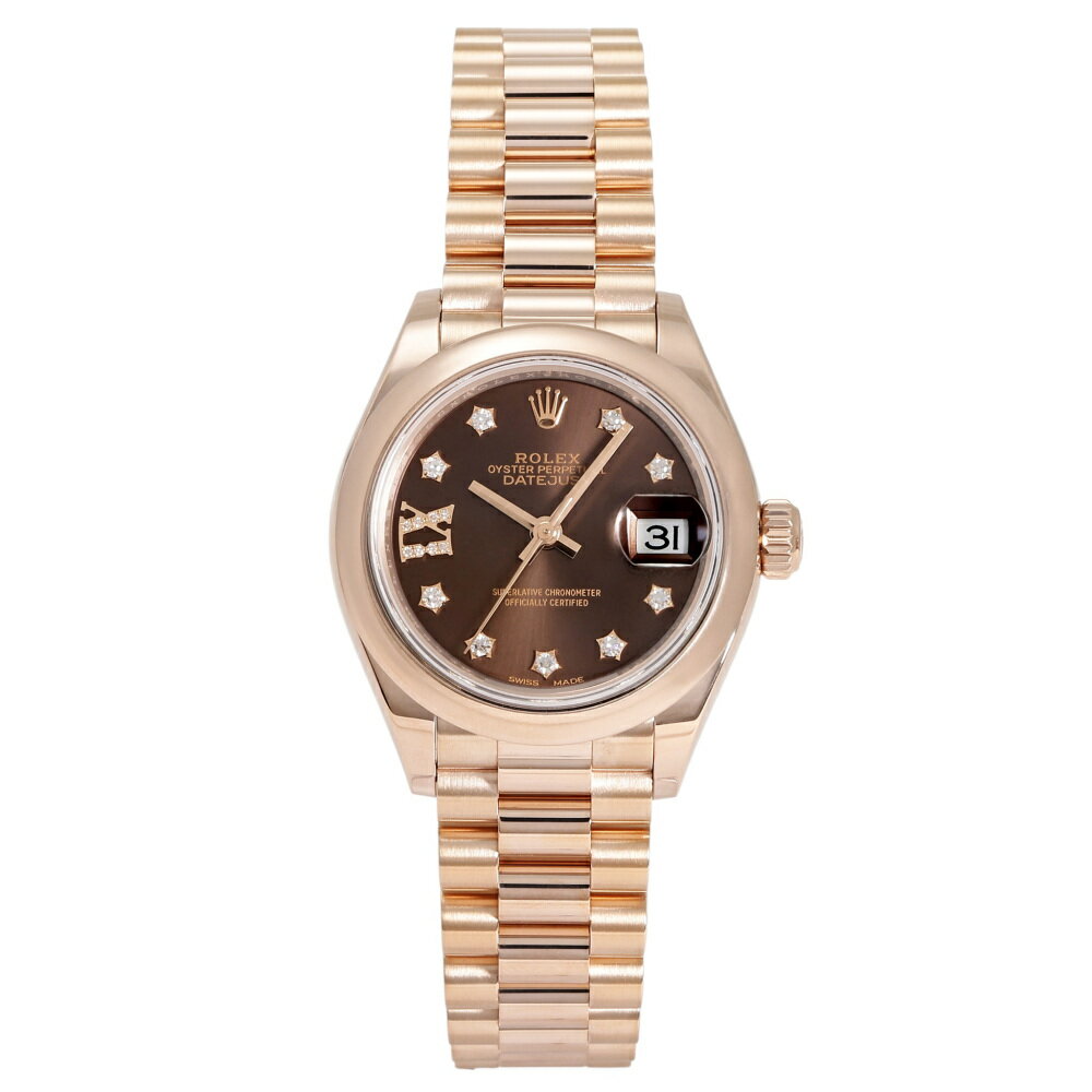 ロレックス ROLEX デイトジャスト 28 279165G チョコ(スターIXダイヤ)文字盤 中古 腕時計 レディース