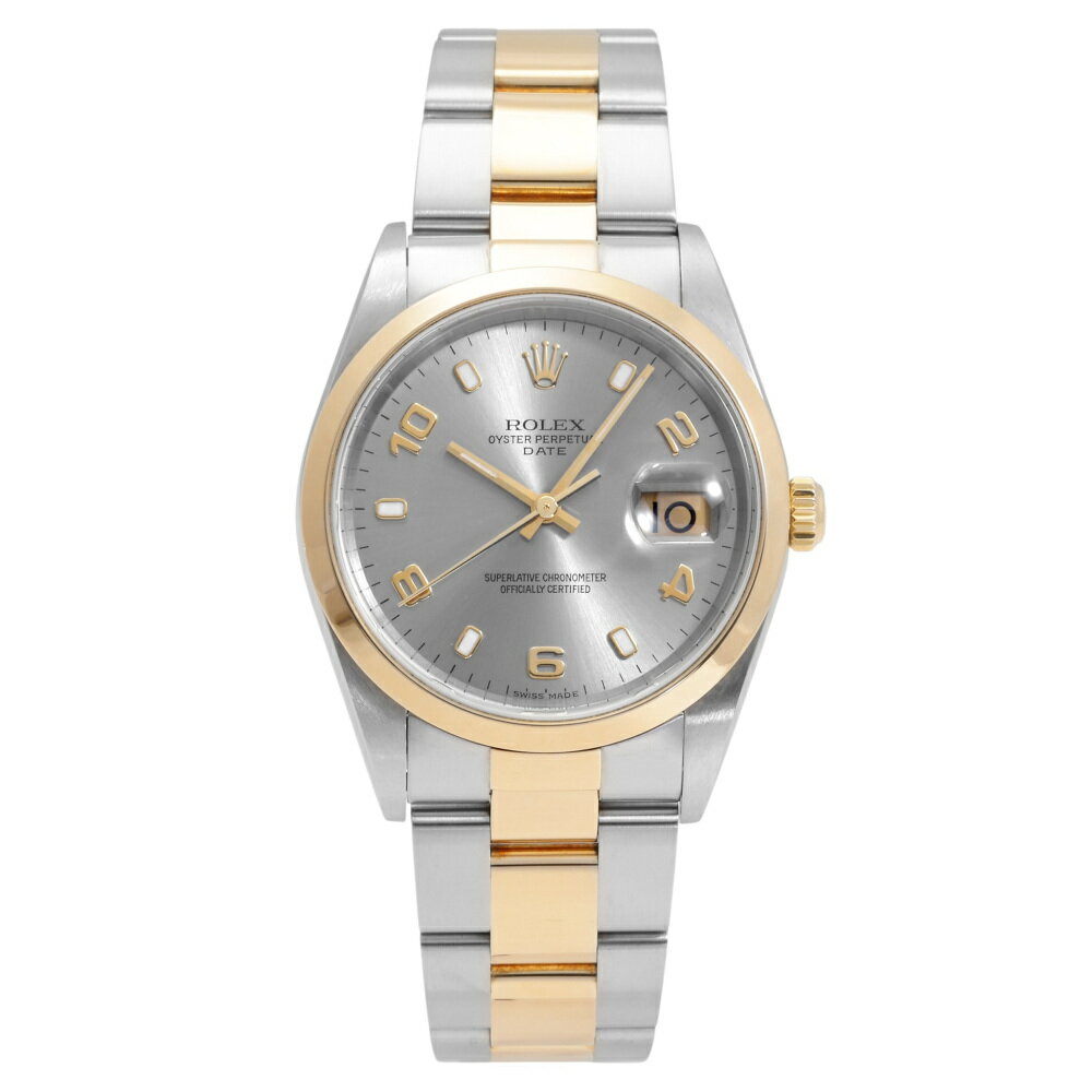 ロレックス ROLEX オイスターパーペチュアルデイト 15203 グレー/2.4.6.8.10アラビラ文字盤 中古 腕時計 メンズ