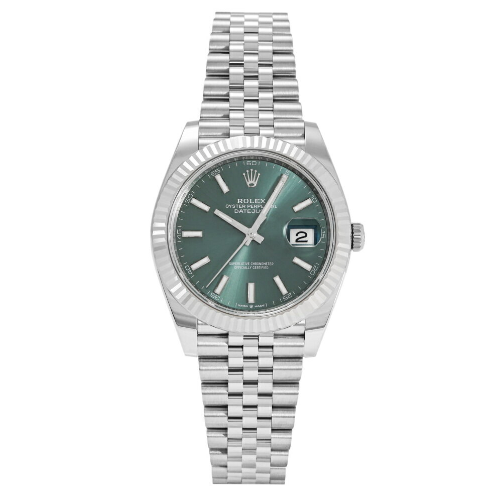 ロレックス ROLEX デイトジャスト 41 126334 ミントグリーン/バー文字盤 新品 腕時計 メンズ