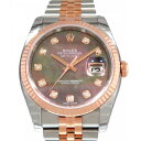 ロレックス ROLEX デイトジャスト 116231NG 10Pダイヤ/ブラックシェル文字盤 メンズ 腕時計 【新品】