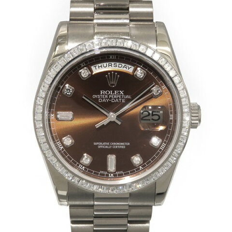 ロレックス ROLEX デイデイト 118399A チョコレートブラウン文字盤 中古 腕時計 メンズ