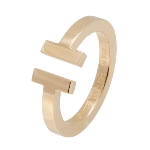 ティファニー T スクエアリング K18ローズゴールド リング 中古