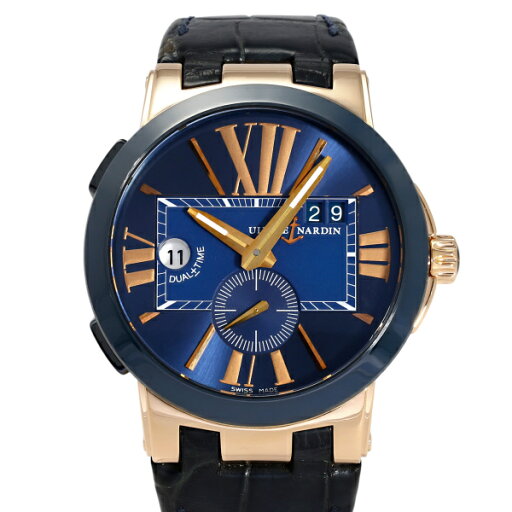ユリス・ナルダン ULYSSE NARDIN エグゼクティブ デュアルタイム オートマティック 246-00-3/42 ブルー文字盤 中古 腕時計 メンズ ユリス・ナルダン ULYSSE NARDIN エグゼクティブ デュアルタイム オートマティック 246-00-3/42 ブルー文字盤 中古 腕時計 メンズ