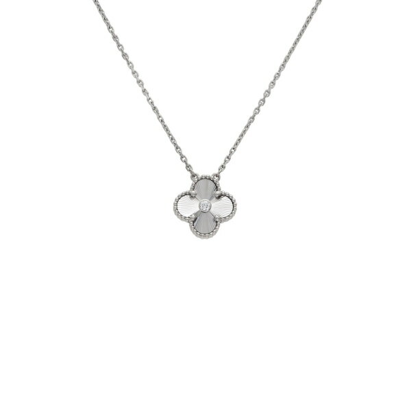 ヴァンクリーフ＆アーペル ヴィンテージアルハンブラ 2020年ホリデー限定 K18WG ホワイトゴールド ネックレス 中古のサムネイル