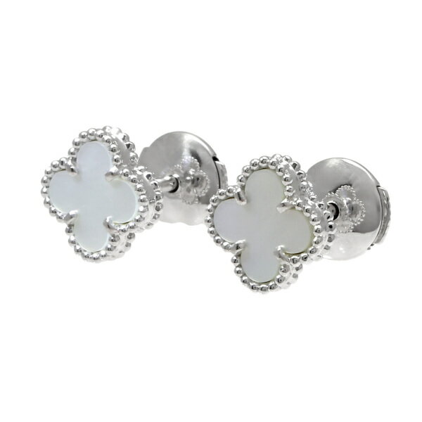 ヴァンクリーフ＆アーペル スウィートアルハンブラ K18ホワイトゴールド ピアス 中古のサムネイル