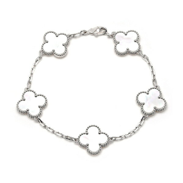 ヴァンクリーフ＆アーペル ヴィンテージアルハンブラ 5モチーフ K18ホワイトゴールド ブレスレット 未使用のサムネイル