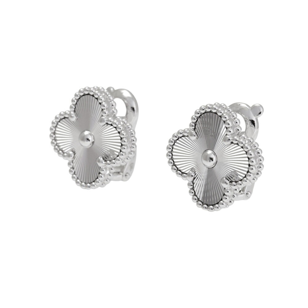 ヴァンクリーフ＆アーペル ヴィンテージアルハンブラ K18ホワイトゴールド ピアス 中古のサムネイル