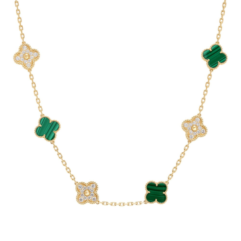 ヴァンクリーフ＆アーペル ヴィンテージアルハンブラ 20モチーフ K18イエローゴールド ネックレス 中古のサムネイル