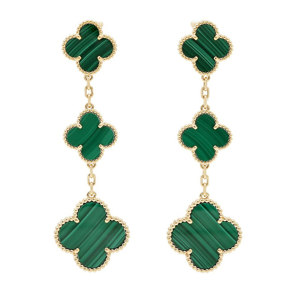 ヴァンクリーフ＆アーペル マジックアルハンブラ 3モチーフ K18イエローゴールド ピアス 未使用のサムネイル