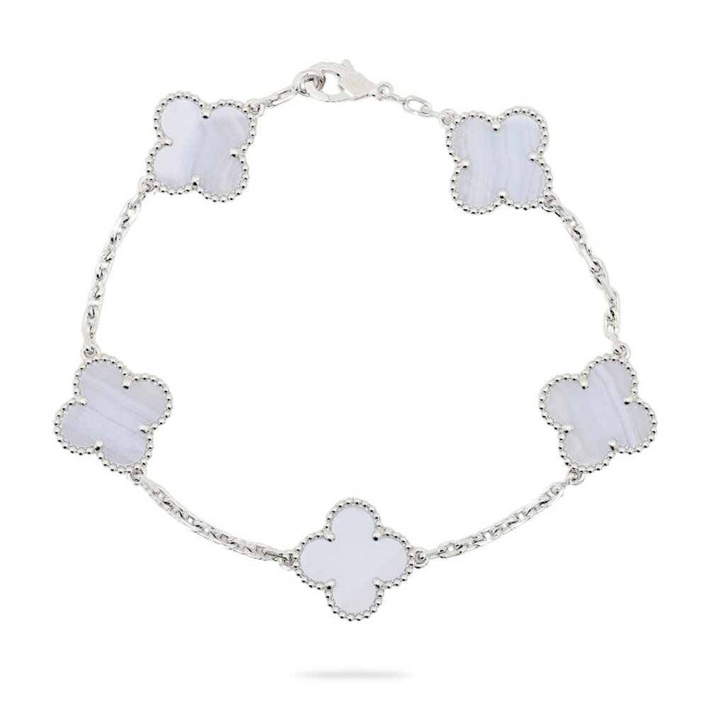 ヴァンクリーフ＆アーペル ヴィンテージアルハンブラ 5モチーフ K18ホワイトゴールド ブレスレット 未使用のサムネイル