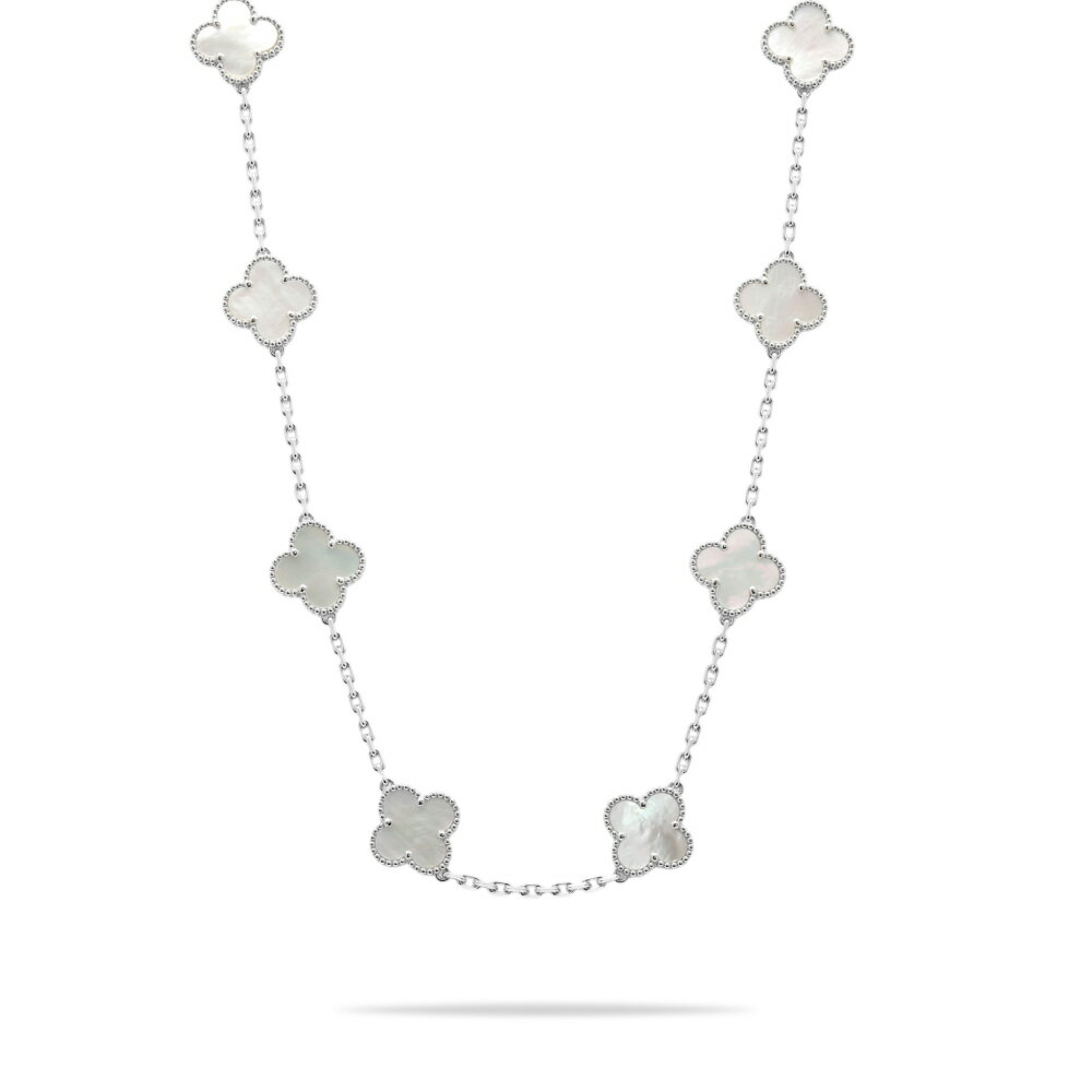 ヴァンクリーフ＆アーペル ヴィンテージアルハンブラ 10モチーフ K18ホワイトゴールド ネックレス 未使用のサムネイル