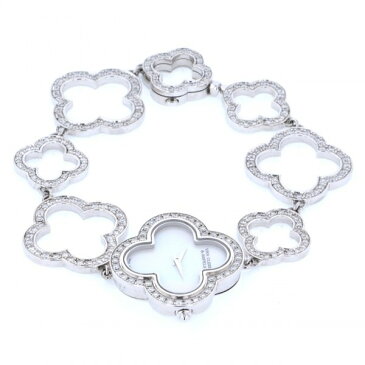 ヴァンクリーフ&アーペル Van Cleef & Arpels ヴィンテージ アルハンブラ ブレスレットウォッチ VCARN5KB00 ホワイト文字盤 中古 腕時計 レディース