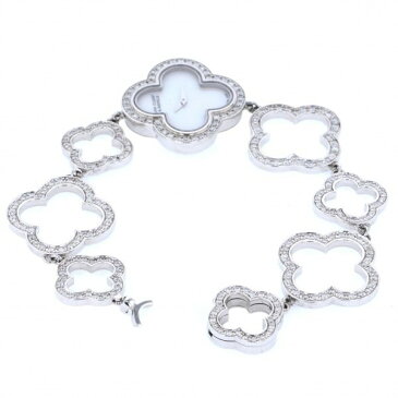 ヴァンクリーフ&アーペル Van Cleef & Arpels ヴィンテージ アルハンブラ ブレスレットウォッチ VCARN5KB00 ホワイト文字盤 中古 腕時計 レディース