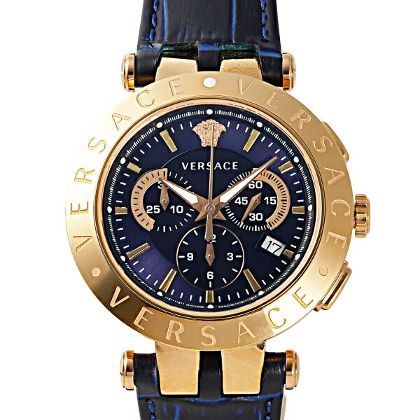 ヴェルサーチェ 腕時計（メンズ） ヴェルサーチ Versace Vレース クロノグラフ VERQ00120 ネイビー文字盤 新品 腕時計 メンズ