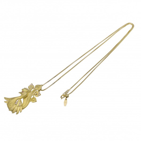 K18イエローゴールド ルビー ダイヤモンド ネックレス