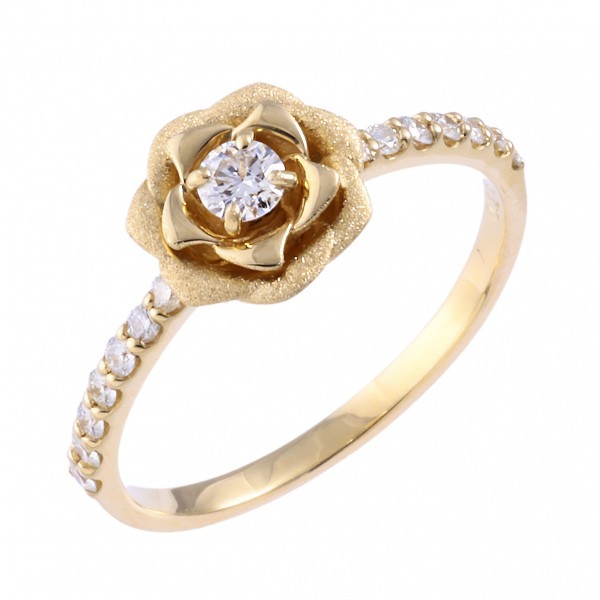 K18イエローゴールド ダイヤモンド リング