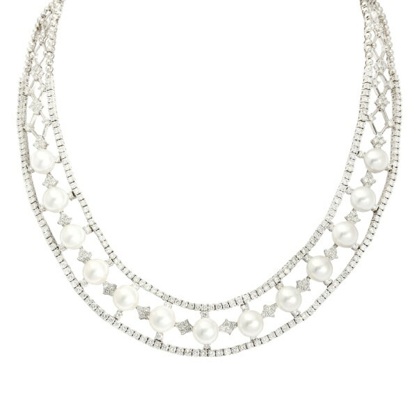 K18ホワイトゴールド アコヤパール ダイヤモンド パール セット品