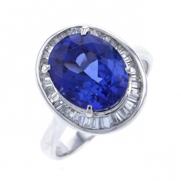 プラチナ900 タンザナイト ダイヤモンド リング(4)