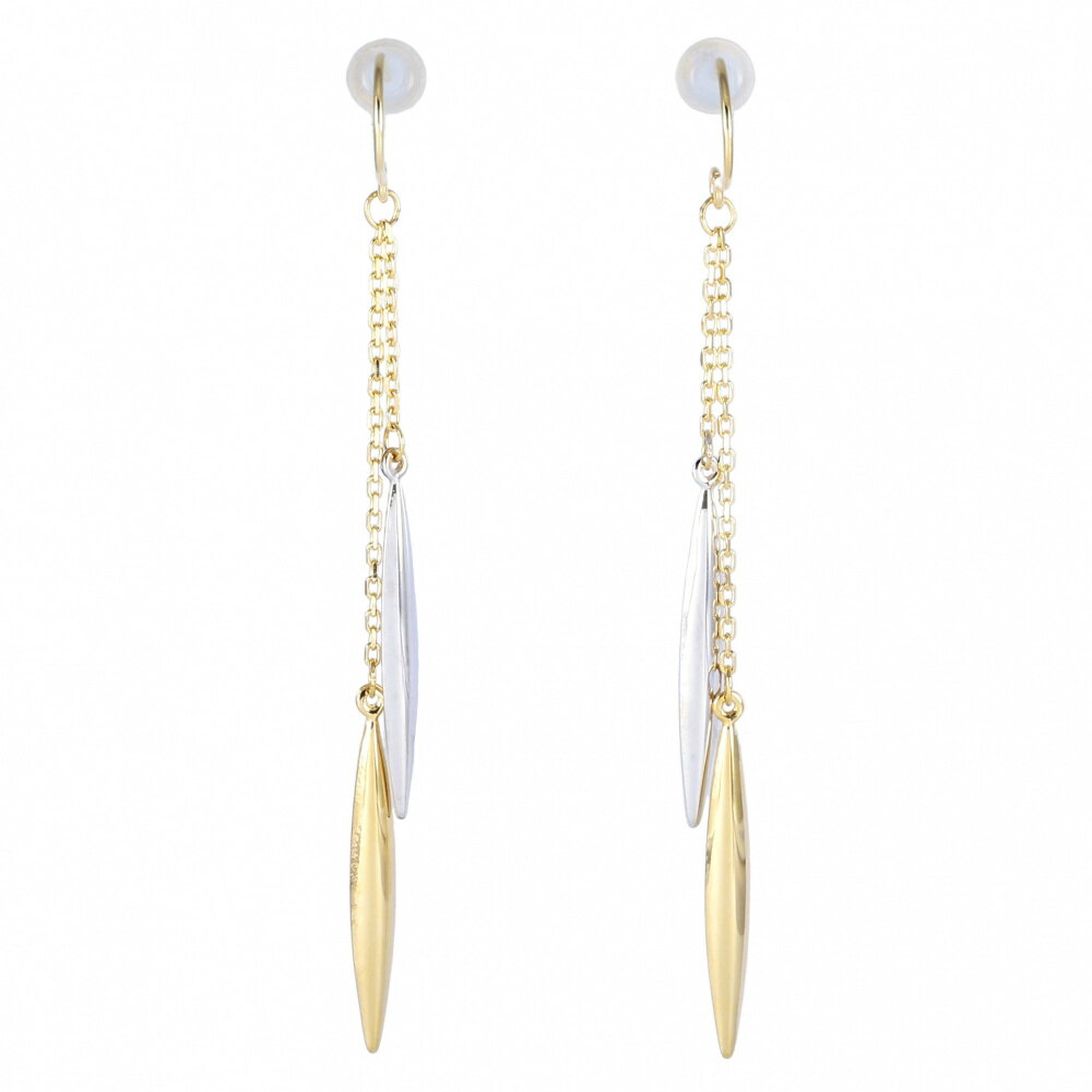 K18イエローゴールド K18ホワイトゴールド ジガネ ピアス