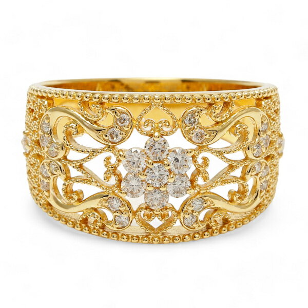 K18イエローゴールド ダイヤモンド リング