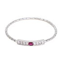 プラチナ850 ダイヤモンド ルビー ブレスレット(4)