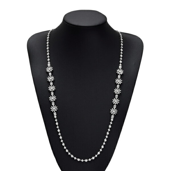 ジェムキャッスルゆきざきのK18ホワイトゴールド ダイヤモンド ネックレス｜アングル2