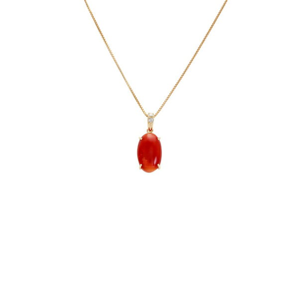 K18イエローゴールド サンゴ ダイヤモンド ネックレス