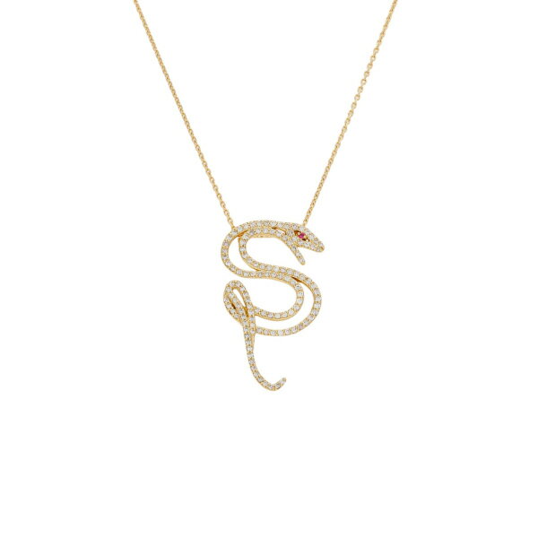 K18イエローゴールド ダイヤモンド ルビー ネックレス