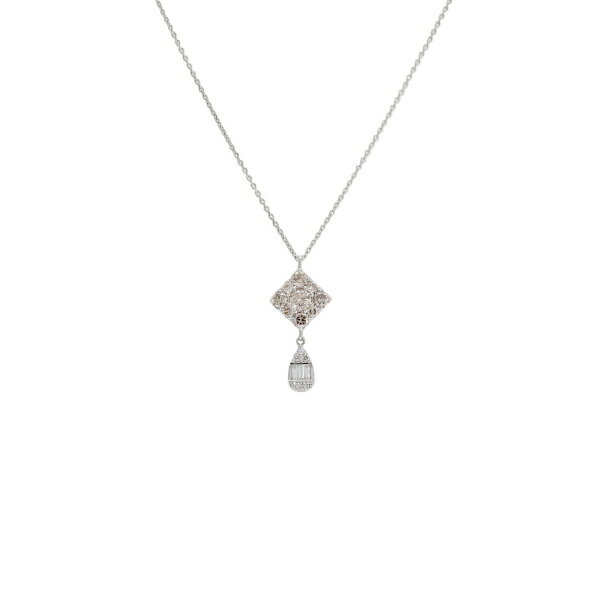 K18ホワイトゴールド プラチナ900 ダイヤモンド ネックレス