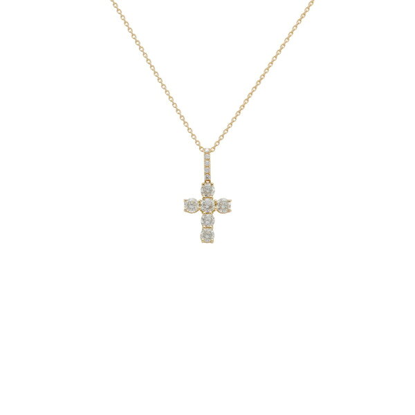 K18イエローゴールド ダイヤモンド クロス ネックレス