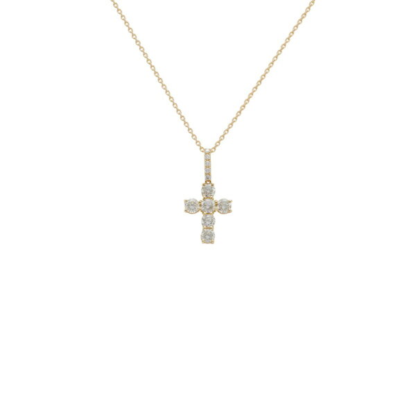 K18イエローゴールド ダイヤモンド クロス ネックレス
