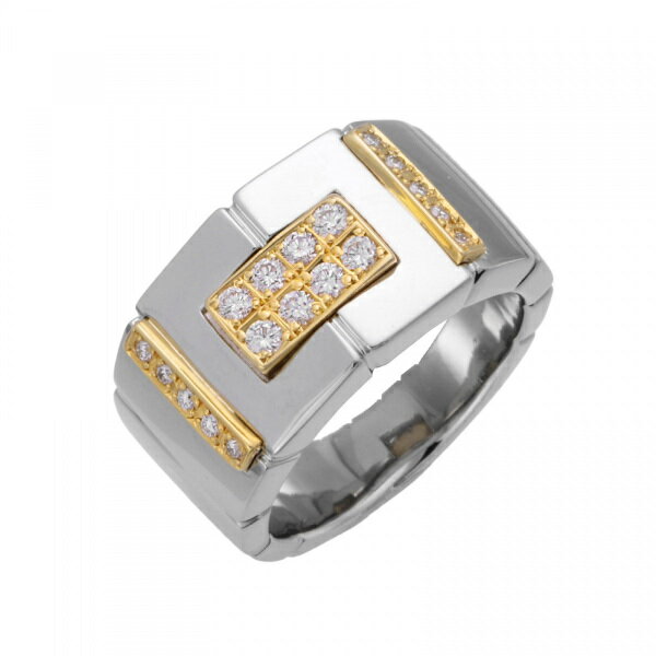 プラチナ900 K18イエローゴールド ダイヤモンド リング